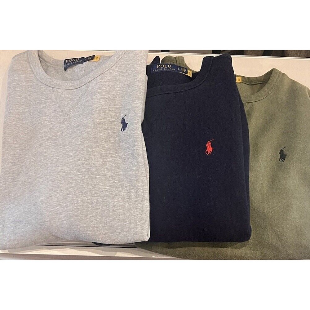 Polo Ralph Lauren Mens Crewneck Sweatshirt - Set of 3 - Large - Pre Owned